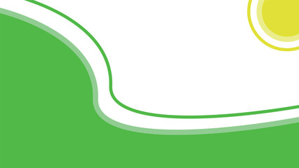 Minimalist Green and White Abstract Wave Background with Circular Accent