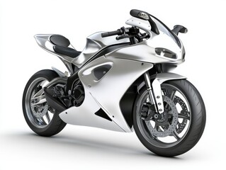 Fototapeta premium Silver Sportbike Motorcycle Studio Shot