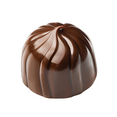 Obraz premium Luxurious Dome-Shaped Chocolate PNG – Glossy Gourmet Confection with Intricate Wave-Like Patterns