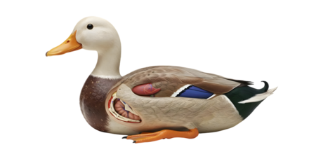 Anatomical Model of a Duck Showcasing Internal Organs for Educational Purposes in a Detailed and Colorful Representation
