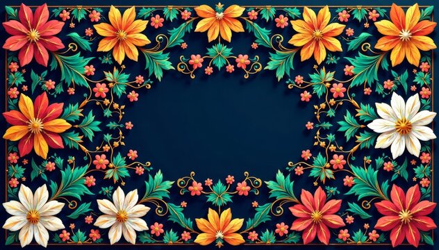 Intricately designed Benjarong wallpaper with five-color scheme and ornate motifs , interior design, art