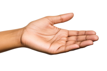 A hand to hold object on transparent background.