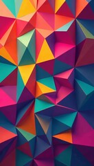 Fototapeta premium Multicolored triangle pattern background with random arrangement and copy space, wallpaper, vibrant