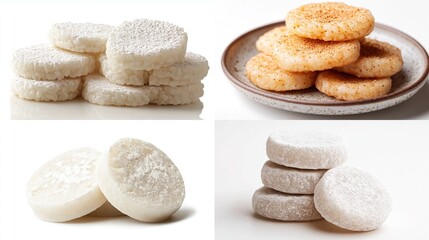 Collage of various rice cakes, showing different textures and flavors.