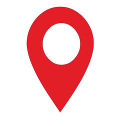 Vector Modern Navigation Symbol Featuring a Red Location Pin with Clean Lines and a Sleek Digital Art Look
