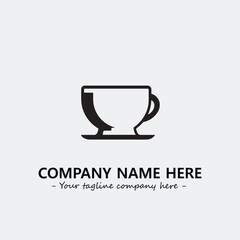 Cup illustration black and white for logo company vector image

