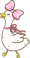Cute Silly Goose Cottagecore Cartoon Hand Drawn