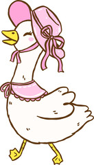 Cute Silly Goose Cottagecore Cartoon Character