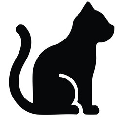 Obraz premium Vector Stylish Cat Silhouette Logo with Clean Lines, Negative Space, and a Bold Monochrome Graphic Design