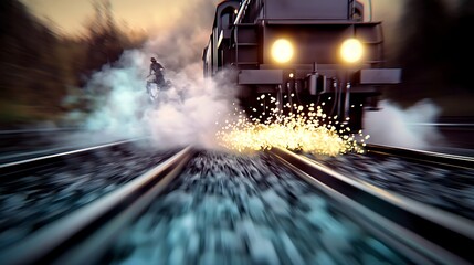 Motion blur road lights