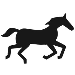 Obraz premium Vector Artistic Black Horse Running in a Side View with Bold Imagery and Negative Space for Modern Design