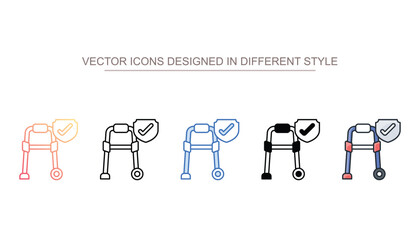 Disability Shield icon design with white background stock illustration