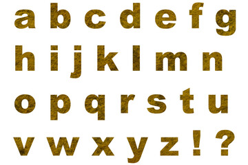 アルファベット 1 小文字 黄土色の土のテクスチャー