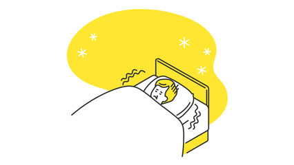 睡眠：冷えでなかなか眠れないシニア男性