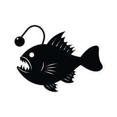 Vector illustration of a fish in the ocean with a White background, showcasing marine life and aquatic nature