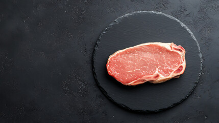 Preparing a juicy ribeye steak on a slate board in a kitchen setting culinary photography gourmet cooking