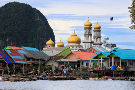 The colorful floating village of Koh Panyi in Thailand