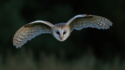 Fototapeta premium Nocturnal bird of prey in flight