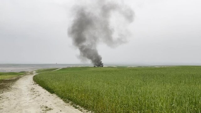 fair whether road in fields