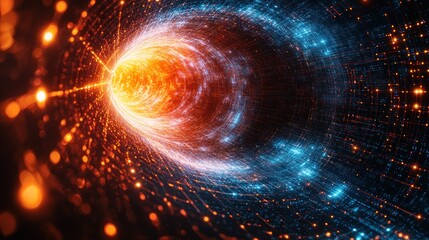 Obraz premium Digital Vortex: A Journey Through the Abstract Universe