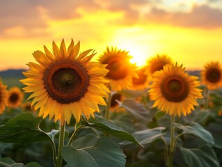 Obraz premium sunflower field in summer