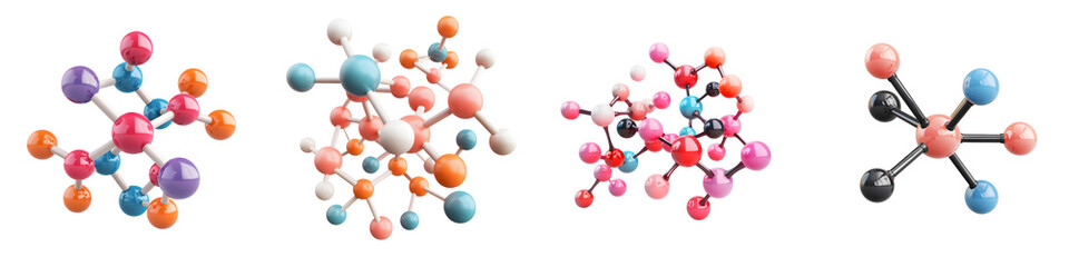 Obraz premium Intricate molecular models depicting the diverse arrangements and compositions of chemical substances representing the fundamental building blocks of scientific knowledge and technological innovation
