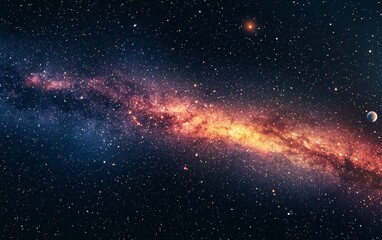 Exploring the vibrant colors and stunning details of a distant galaxy in the vastness of space