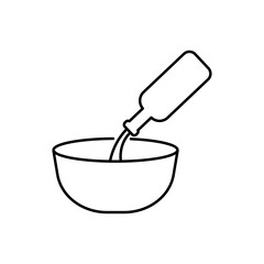 Cooking icon editable stroke: adding oil dish