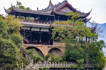 Chengdu Dujiangyan, Sichuan, China. 10-28-2024.  Old traditional house in Chengdu, Chengdu Dujiangyan, Sichuan, China.