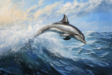 Fototapeta premium dolphin jumping out of water