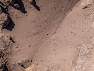 Aerial view of desert sand texture background