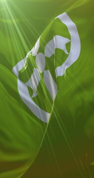 Flag of Akita city, Japan. Loop. 4K Vertical