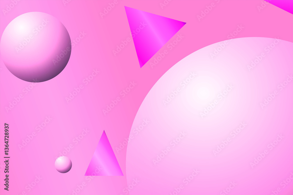 Poster bright abstract pattern with triangles and circles in bright spring colors