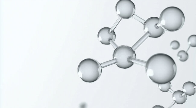 3d render of DNA molecule, science, biology, clear glass water molecules isolated on a white background 