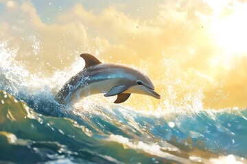 Fototapeta premium dolphin jumping out of water