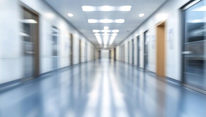 Abstract Hospital Hallway With Modern Medical Facility Background Healthcare And Medicine Concept.