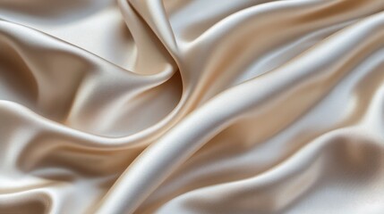 Obraz premium Elegant draped champagne satin fabric