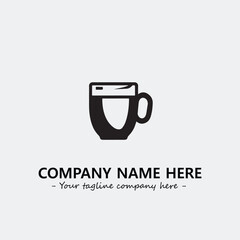 Cup illustration black and white for logo company vector image
