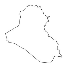 Outline Map of Iraq borders, perfect for educational use