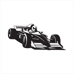 Obraz premium Fast Racing Driver black silhouette 