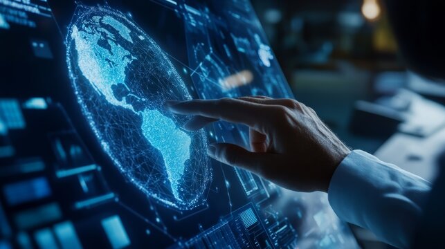 A climate scientist using machine learning to model global warming trends, research lab with climate data, AI models