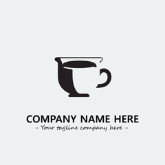 Cup illustration black and white for logo company vector image
