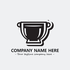 Cup illustration black and white for logo company vector image
