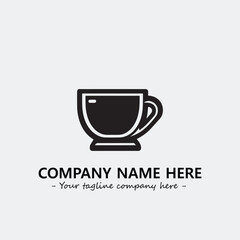 Cup illustration black and white for logo company vector image
