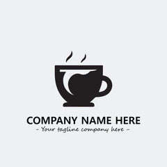 Cup illustration black and white for logo company vector image
