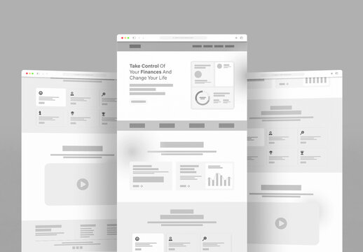 Ecommerce Website Landing Page Wireframe Layout