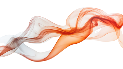 Abstract red and purple smoke swirling in a smooth flow with colorful patterns on a white background