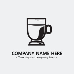 Cup illustration black and white for logo company vector image
