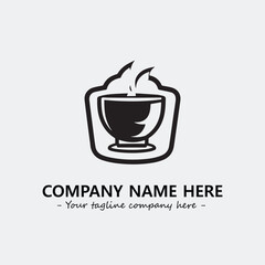 Cup illustration black and white for logo company vector image
