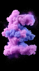 Fototapeta premium Abstract cloud of vibrant pink and purple smoke